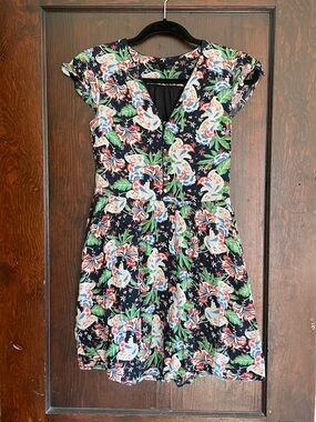 J Crew floral/paisley print cap sleeve dress size 00